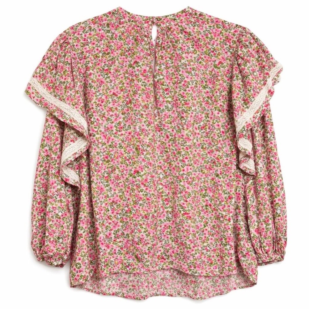 Who What Wear Floral Cottage Blouse L Romantic Prairie Coquette Ditsy Ren Faire
